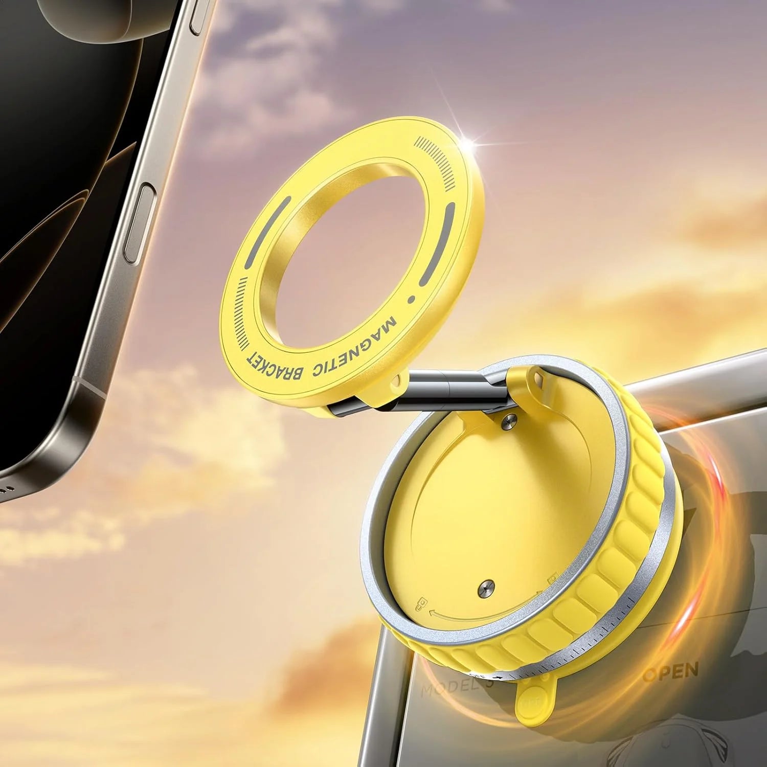 360° Rotating Suction Cup Phone Mount – Secure Dashboard & Windshield Holder