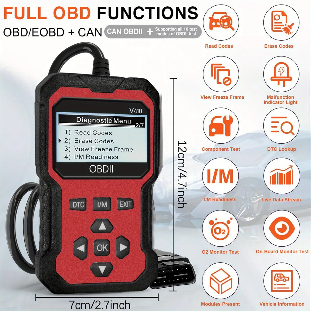 OBD2 Scanner Diagnostic Tool – Engine Fault Code Reader