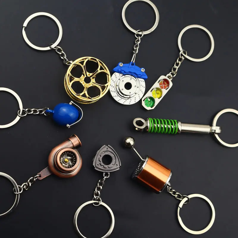 Ultimate Car Lover Keychain – Gearbox, Turbo & Brake Disc Design