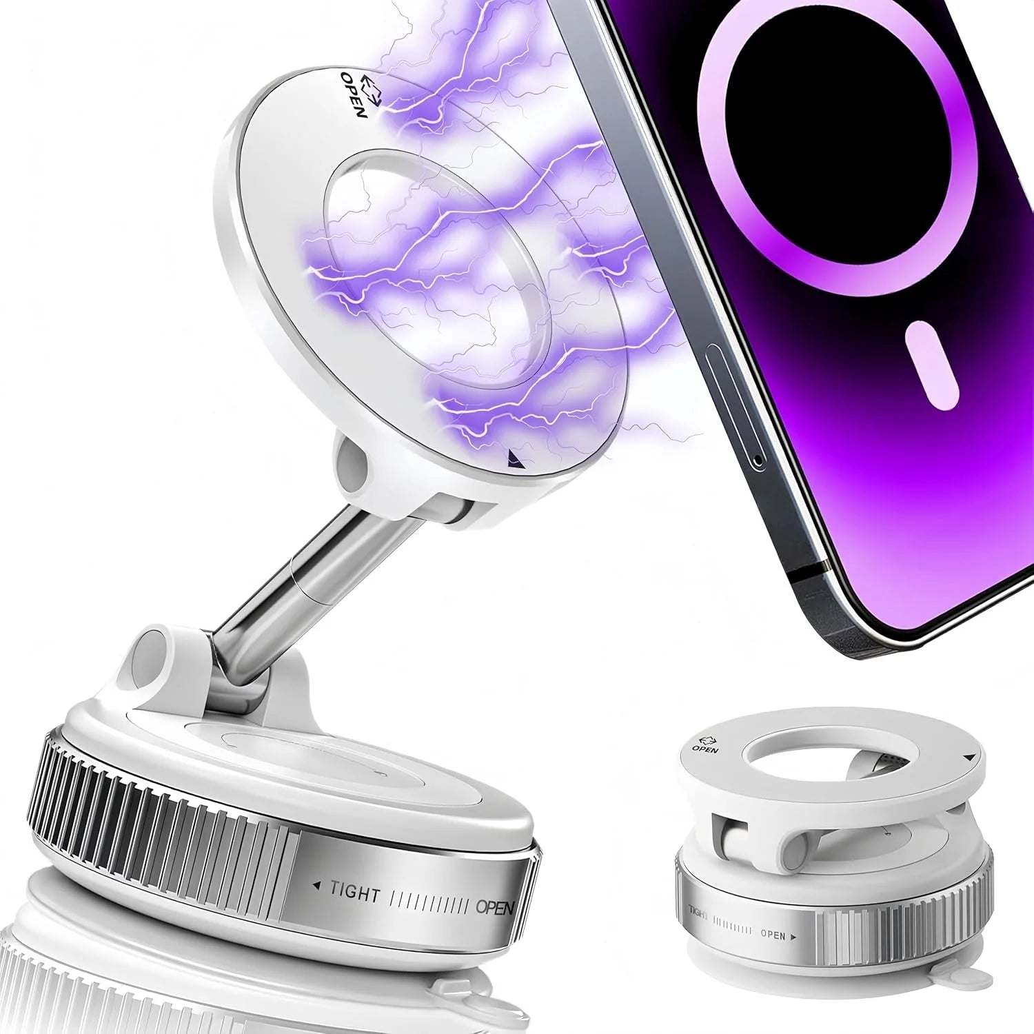 360° Rotating Suction Cup Phone Mount – Secure Dashboard & Windshield Holder