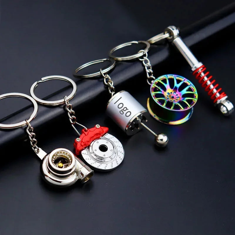 Ultimate Car Lover Keychain – Gearbox, Turbo & Brake Disc Design