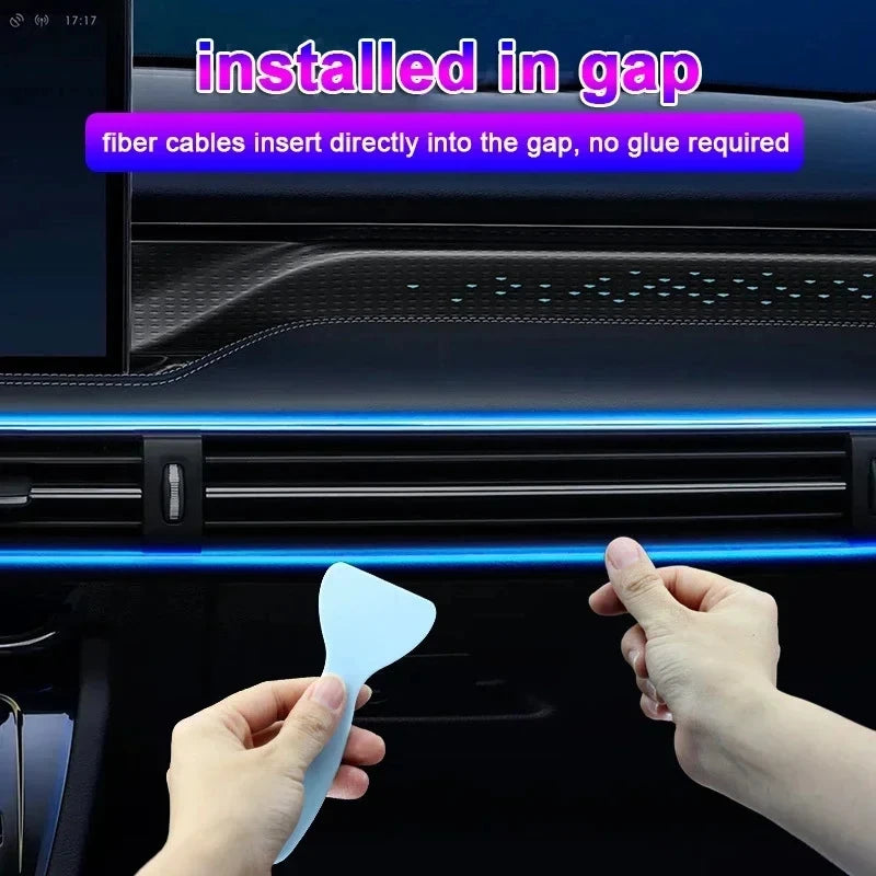 RGB Car Interior LED Light Strip – 2/3/4/5M Ambient USB Fiber Optic Lamp with App Control