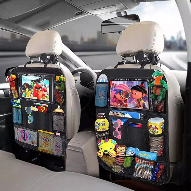 Car Backseat Organizer with Tablet Holder – Multi-Pocket Storage & Seat Protector for Kids & Pets