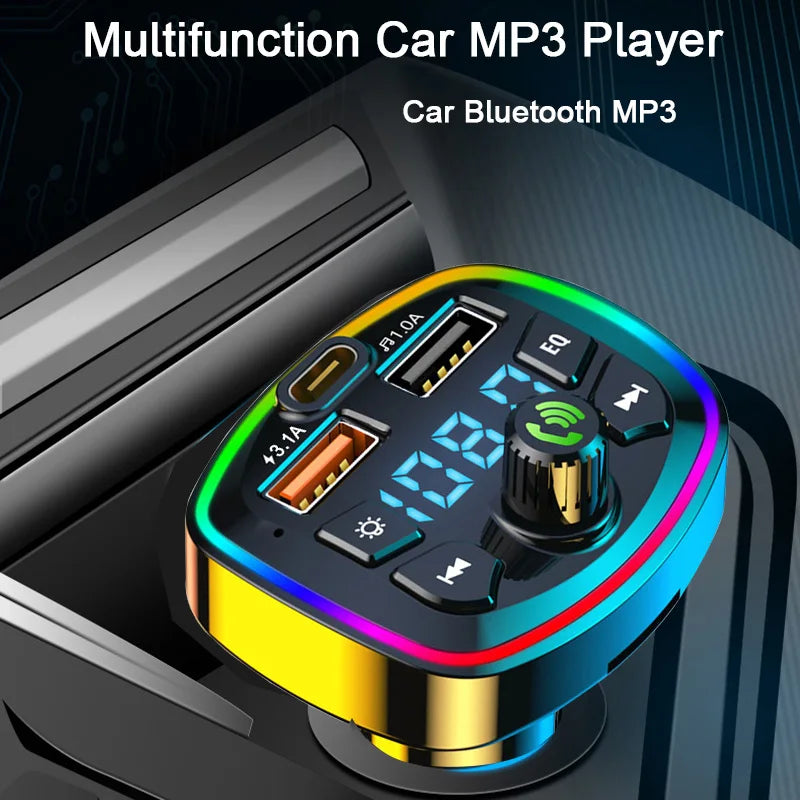 Car Bluetooth 5.0 FM Transmitter – Wireless Audio Receiver & Dual USB Charger