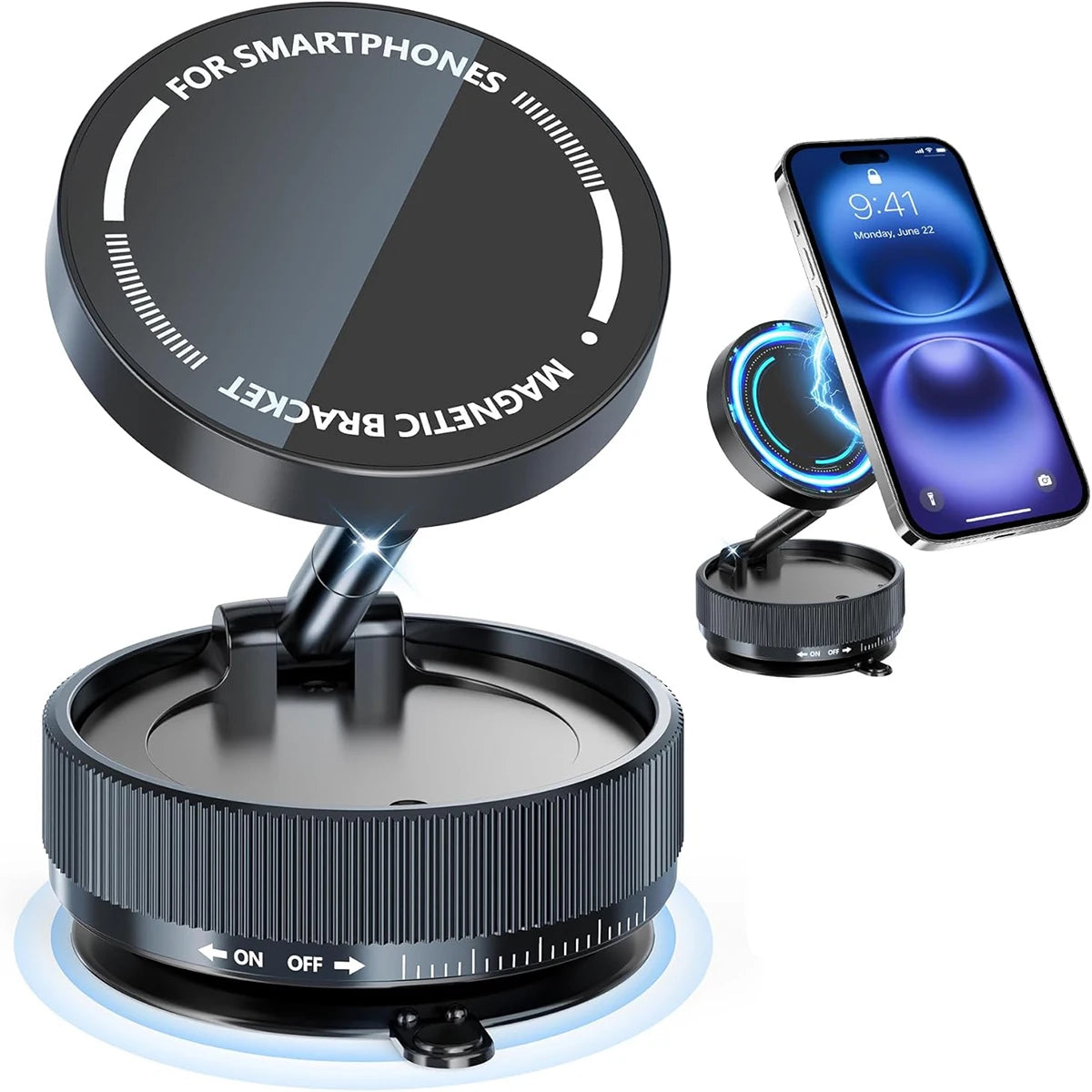 360° Rotating Suction Cup Phone Mount – Secure Dashboard & Windshield Holder